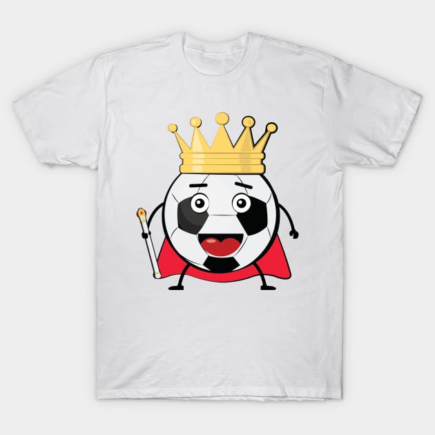 Football Sport King - Funny Ball Character Illustration T-Shirt by DesignWood-Sport